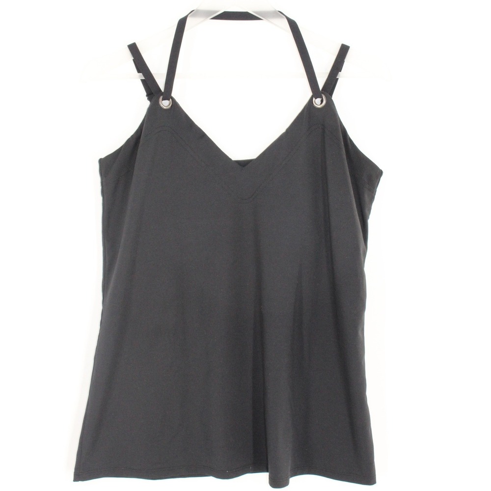 Fabletics Tank Top Triple Strap V-Neck Crossover XL Black